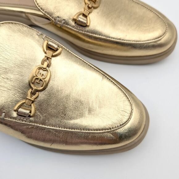 Sam Edelman Kira Slip On Mule Women's Logo Leather Gold Size US8M EU39 - Picture 11 of 12